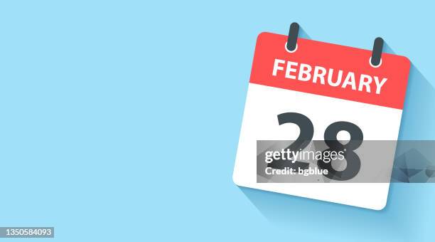 bildbanksillustrationer, clip art samt tecknat material och ikoner med february 28 - daily calendar icon in flat design style - february