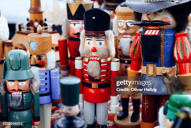 several historical traditional nutcrackers from the gdr period - erzgebirge stock pictures, royalty-free photos & images