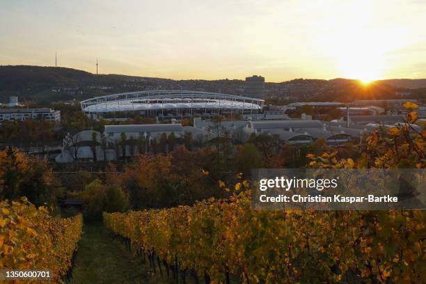 General view outside the stadium prior to the DFB Cup second round match between VfB Stuttgart and 1. FC Köln at Mercedes-Benz Arena on October 27,...