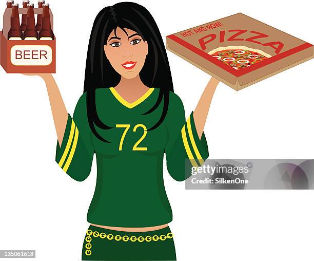 football fan - six pack beer vector stock illustrations