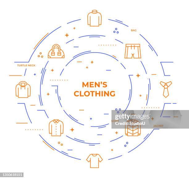 bildbanksillustrationer, clip art samt tecknat material och ikoner med men's clothing infographic template - polokrage