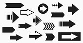arrow icon set. black and white arrow design element