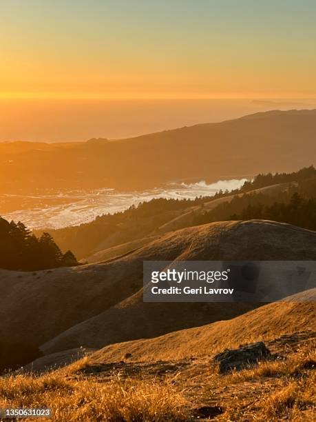 sunset on mount tamalpais - mill valley stock pictures, royalty-free photos & images
