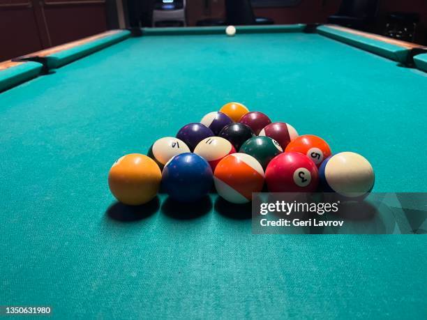 pool table set up - 8 ball pool stock pictures, royalty-free photos & images