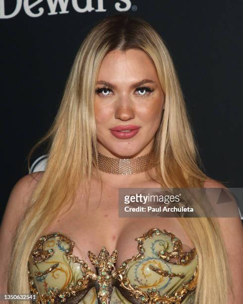 Actress Kristen Rae Myers attends the 2021 Maxim Halloween Party produced by MADE Special at Hyde Nightclub on October 31, 2021 in Los Angeles,...