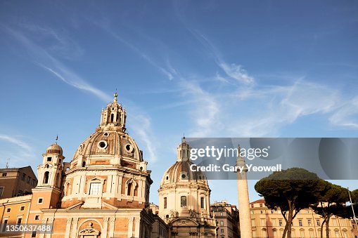 Trajans Forum and Santissimo Nome di Maria al Foro Church in Rome