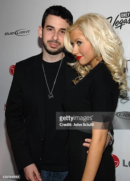 Jordan Bratman and Christina Aguilera during Maxim 100th Issue Weekend - Party Arrivals at Wynn Hotel & Casino in Las Vegas, Nevada, United States.