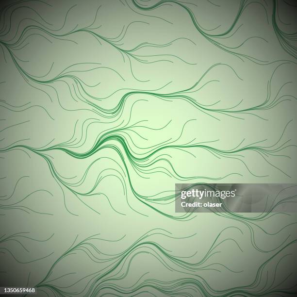 abstract lines, underwater branches - verdigris background stock illustrations