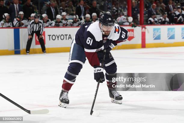 Martin Kaut of the Colorado Avalanche skates against the Minnesota Wild at Ball Arena on October 30, 2021 in Denver, Colorado.