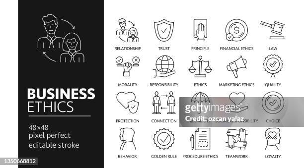 business ethics line icon - respect privacy stock illustrations