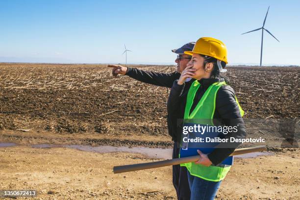 engineer in windmill fields - air serbia stock pictures, royalty-free photos & images