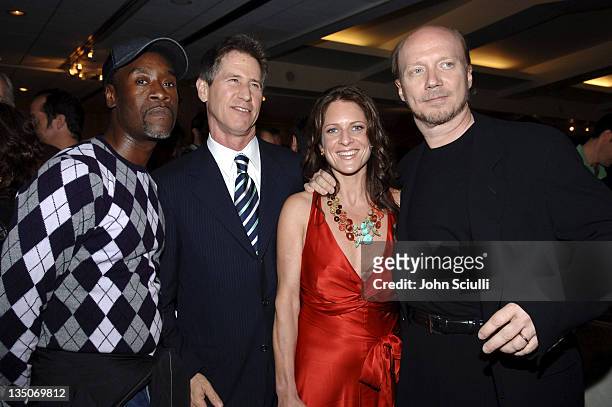 Don Cheadle, Jon Feltheimer, CEO of Lions Gate Entertainment, Cathy Schulman and Paul Haggis, director
