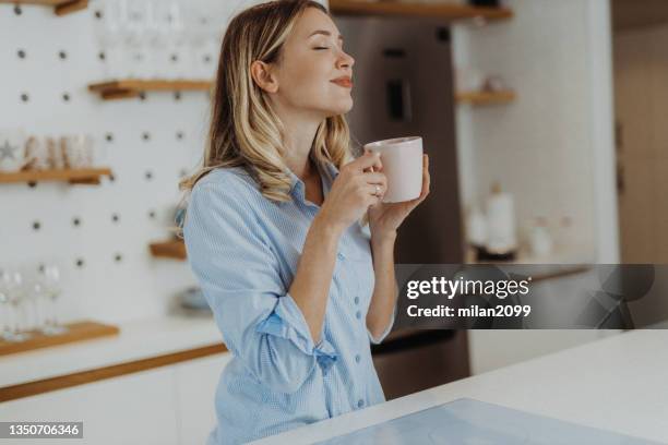 coffee time - drinking tea in a cup stock pictures, royalty-free photos & images