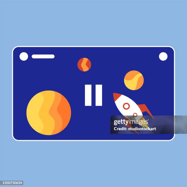 rocket in space - space shuttle discovery stock illustrations