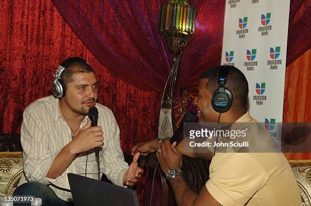 Reyli and Carlos Alvarez during The 6th Annual Latin GRAMMY Awards - Radio Room - Day One at Shrine Auditorium in Los Angeles, California, United...