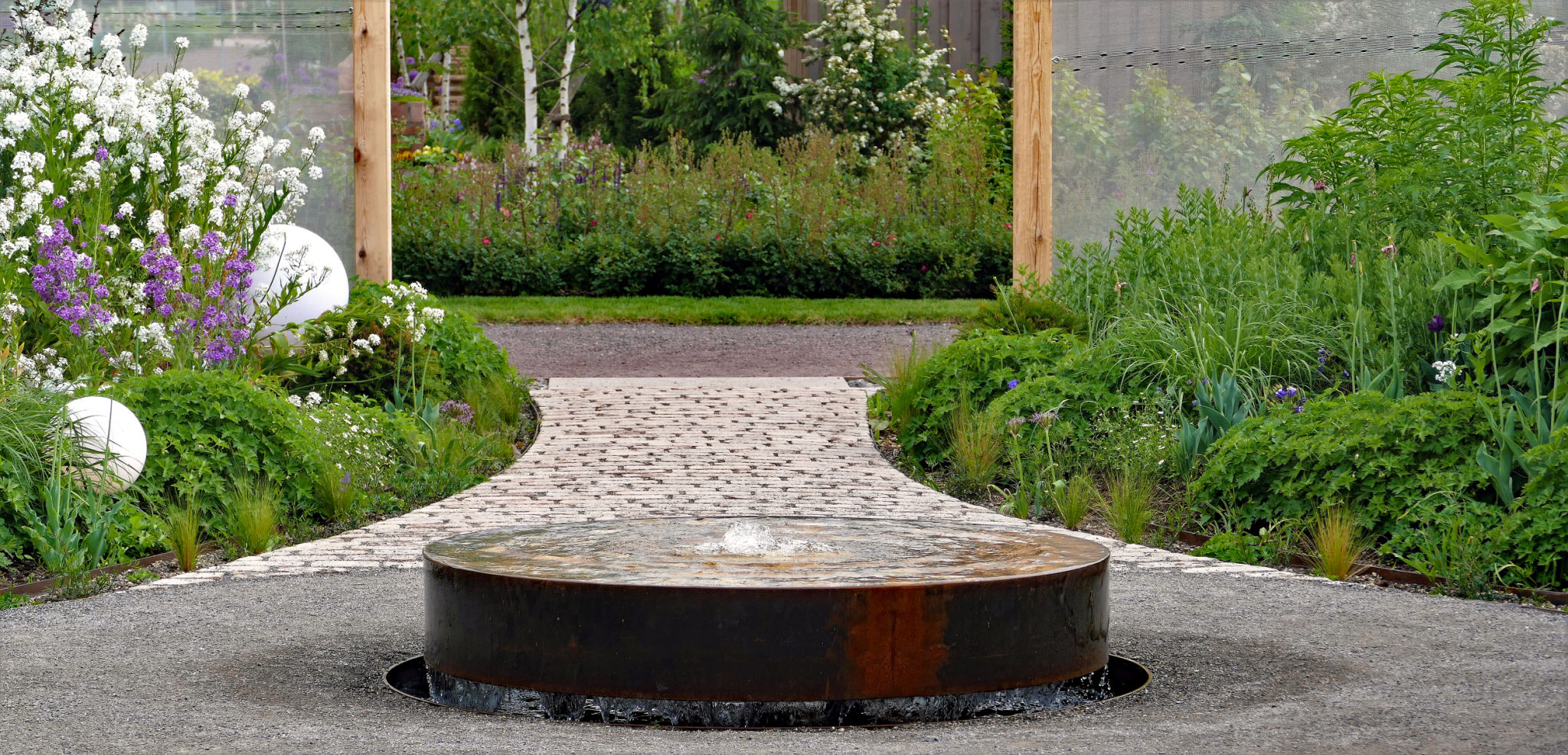 modern water feature