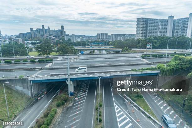 urban highway in osaka of japan - multiple lane highway ストックフォトと画像