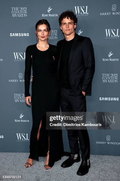 Andreea Diaconu and Simon Nessman attend the WSJ. Magazine 2021 Innovator Awards sponsored by Samsung, Harry Winston, and Rémy Martin at MOMA on...