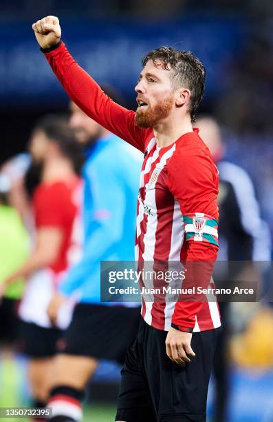 Iker Muniain of Athletic Club celebrates after scoring goal during the La Liga Santander match between Real Sociedad and Athletic Club at Reale Arena...