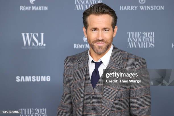 Actor Ryan Reynolds attends WSJ Magazine 2021 Innovator Awards at Museum of Modern Art on November 01, 2021 in New York City.