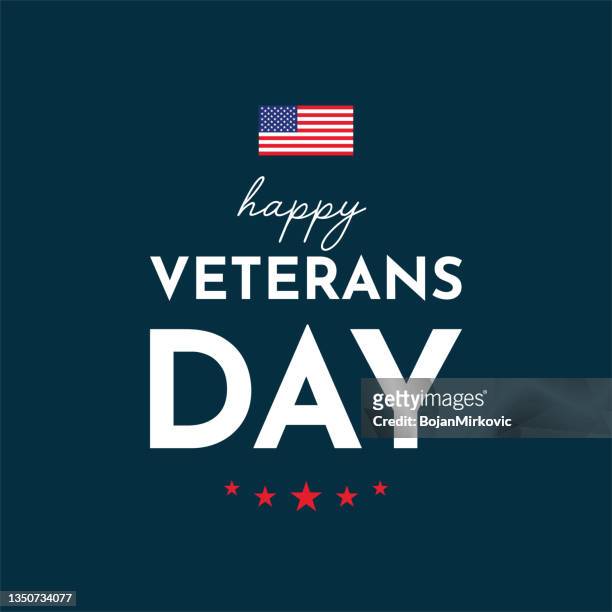 happy veterans day card, vector - veterans day stock illustrations