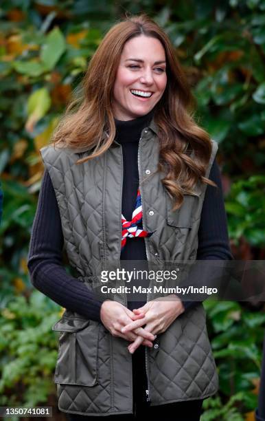 Catherine, Duchess of Cambridge visits Alexandra Park Sports Hub to meet with Scouts from across the area and learn more about the Scouts'...