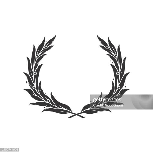 laurel wreath grunge design - wreath stock illustrations