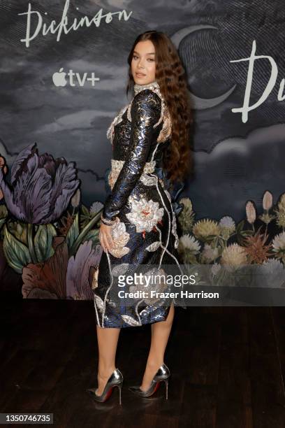 Hailee Steinfeld attends Apple TV+'s Season 3 Premiere of "Dickinson" at Pacific Design Center on November 01, 2021 in West Hollywood, California.