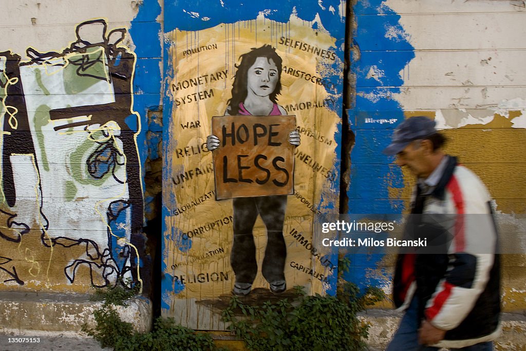 Anti-Government Grafitti Adorns Athens