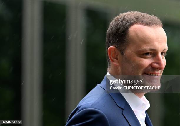Christian Democratic Union party member and former German Health Minister Jens Spahn arrives to a joint executive committee meeting of the CDU and...