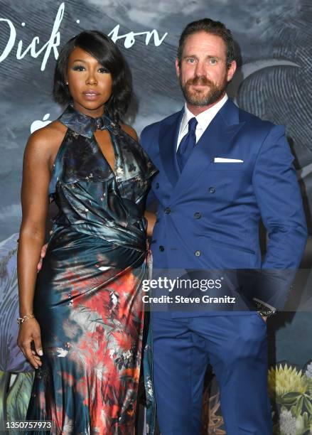 Amanda Warren and Kevin Pozzo arrives at Pacific Design Center on November 01, 2021 in West Hollywood, California.