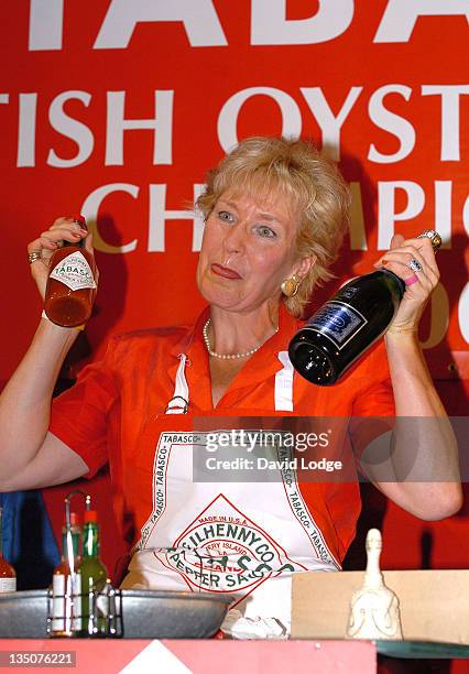 Christine Hamilton during British Oyster Opening Championships at Bibendum Oyster Bar in London, Great Britain.