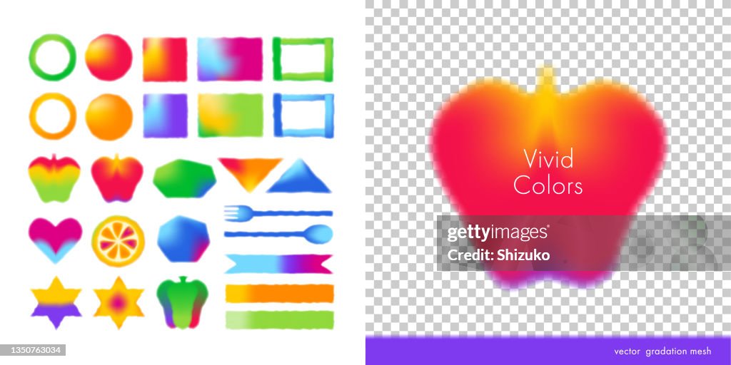 Vivid color frame / icon. Soft light gradation. Blur like watercolor. Energetic color. Vitamin color. Bright food.