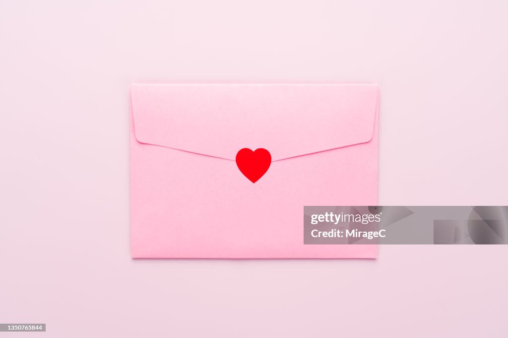 Envelope Sealed With Red Heart Sticker