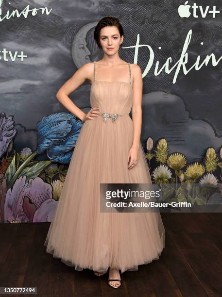 Ella Hunt attends Apple TV+'s Season 3 Premiere of "Dickinson" at Pacific Design Center on November 01, 2021 in West Hollywood, California.