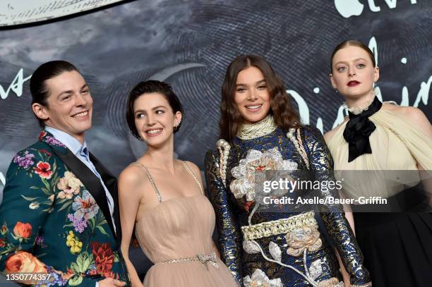 Adrian Blake Enscoe, Ella Hunt, Hailee Steinfeld, and Anna Baryshnikov attend Apple TV+'s Season 3 Premiere of "Dickinson" at Pacific Design Center...