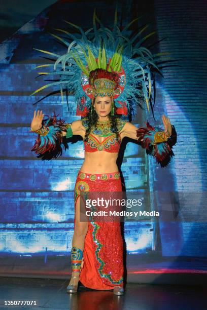 Lourdes Munguía performs during the premiere of the play "La Llorona" at Marketeatro on November 1, 2021 in Mexico City, Mexico.