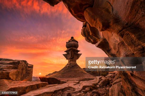 sunset scene of ad deir or el deir, the monument carved out of rock in the ancient city of petra, jordan. travel unesco world heritage site in middle east - middle east stock pictures, royalty-free photos & images