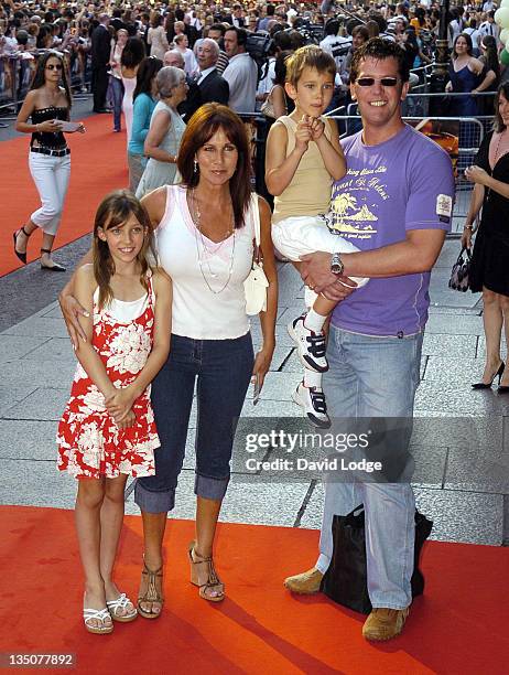 Linda Lusardi, Sam Kane and family during "Stormbreaker" London Premiere at Vue West End in London, Great Britain.