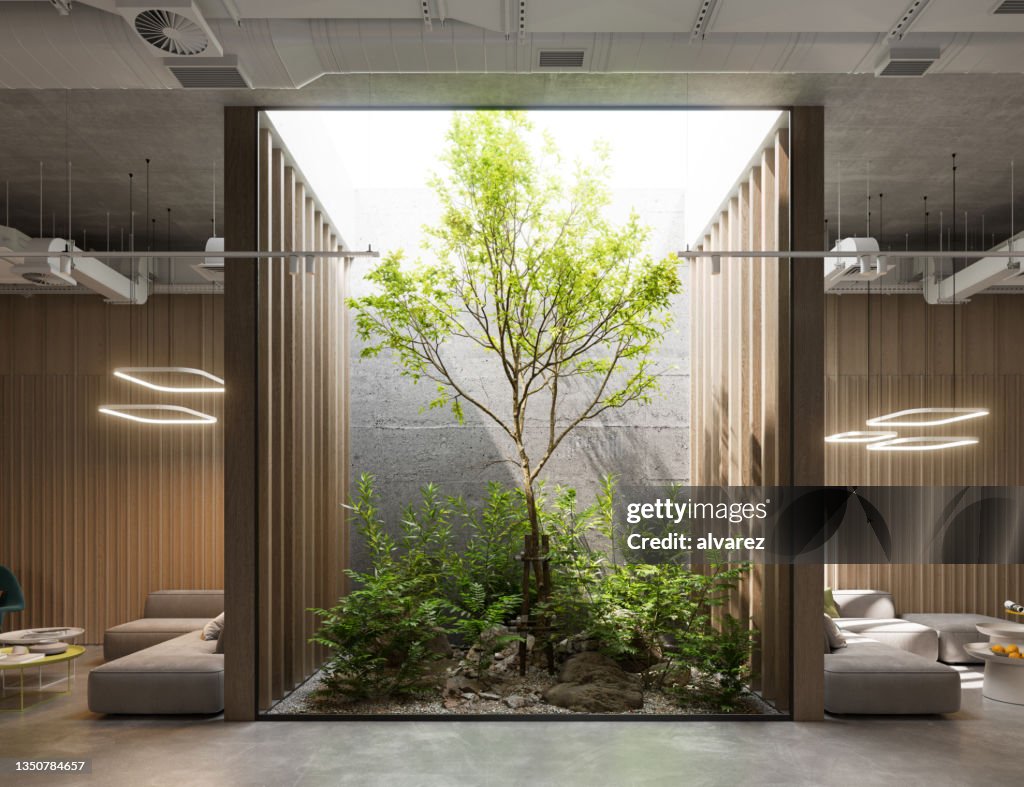 Kreative Bürolobby in 3D