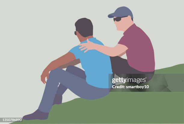 ilustraciones, imágenes clip art, dibujos animados e iconos de stock de dos hombres hablando - hombre gay
