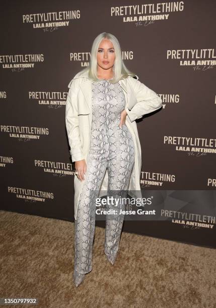 Olivia Pierson attends Pretty Little Thing: Launch of Brand Ambassador La La Anthony's Edit at Beauty & Essex on November 01, 2021 in Los Angeles,...
