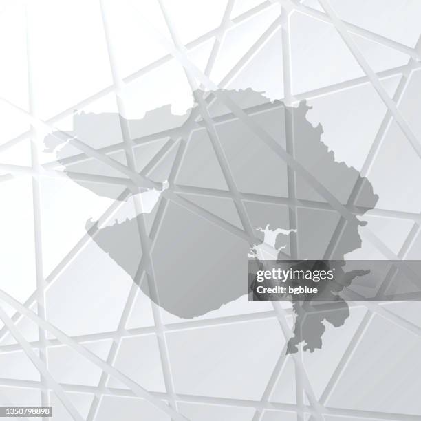 gujarat map with mesh network on white background - gujarat stock illustrations