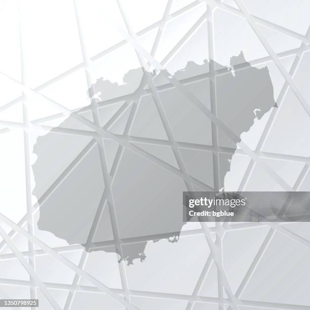 hainan map with mesh network on white background - 海南島 幅插畫檔、美工圖案、卡通及圖標