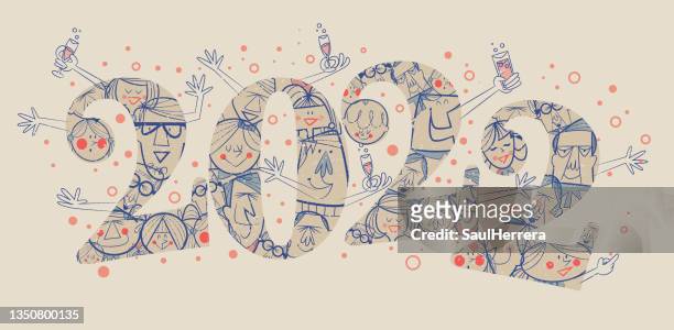 print - 2022 a funny thing stock illustrations