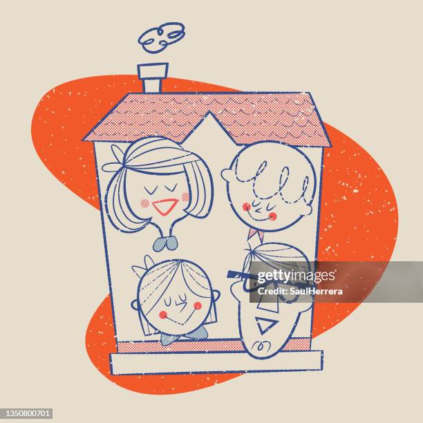 family - offset printing machine clip art stock illustrations