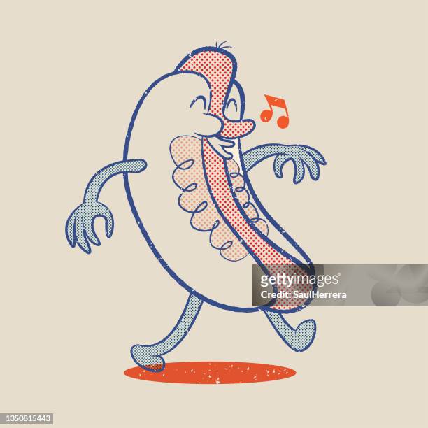 happy hot dog - funny character stock illustrations