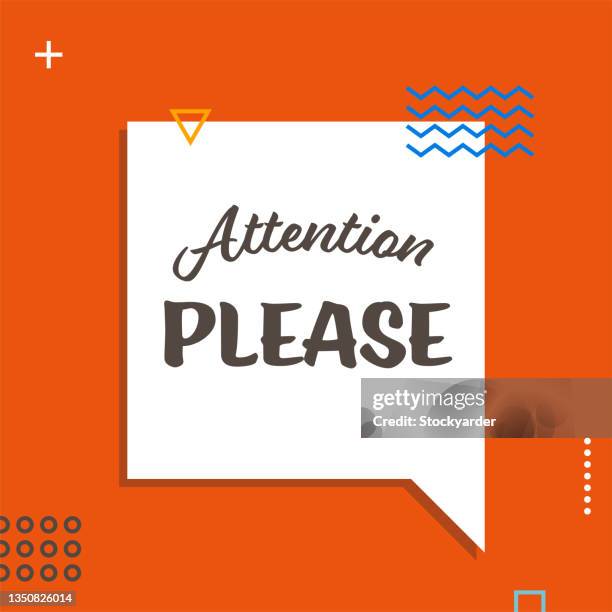 attention please web banner - pleading stock illustrations