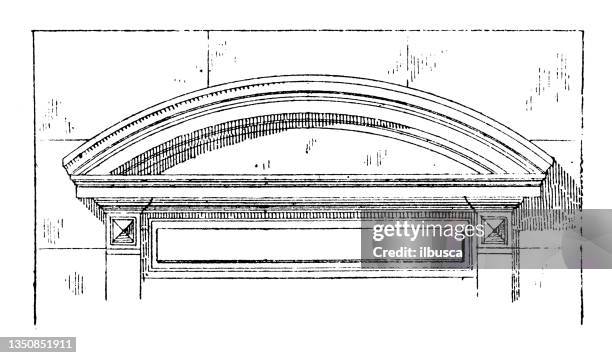 stockillustraties, clipart, cartoons en iconen met antique illustration: fronton, pediment (architecture) - pediment