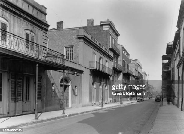 St Peter Street, New Orleans, circa 1930.